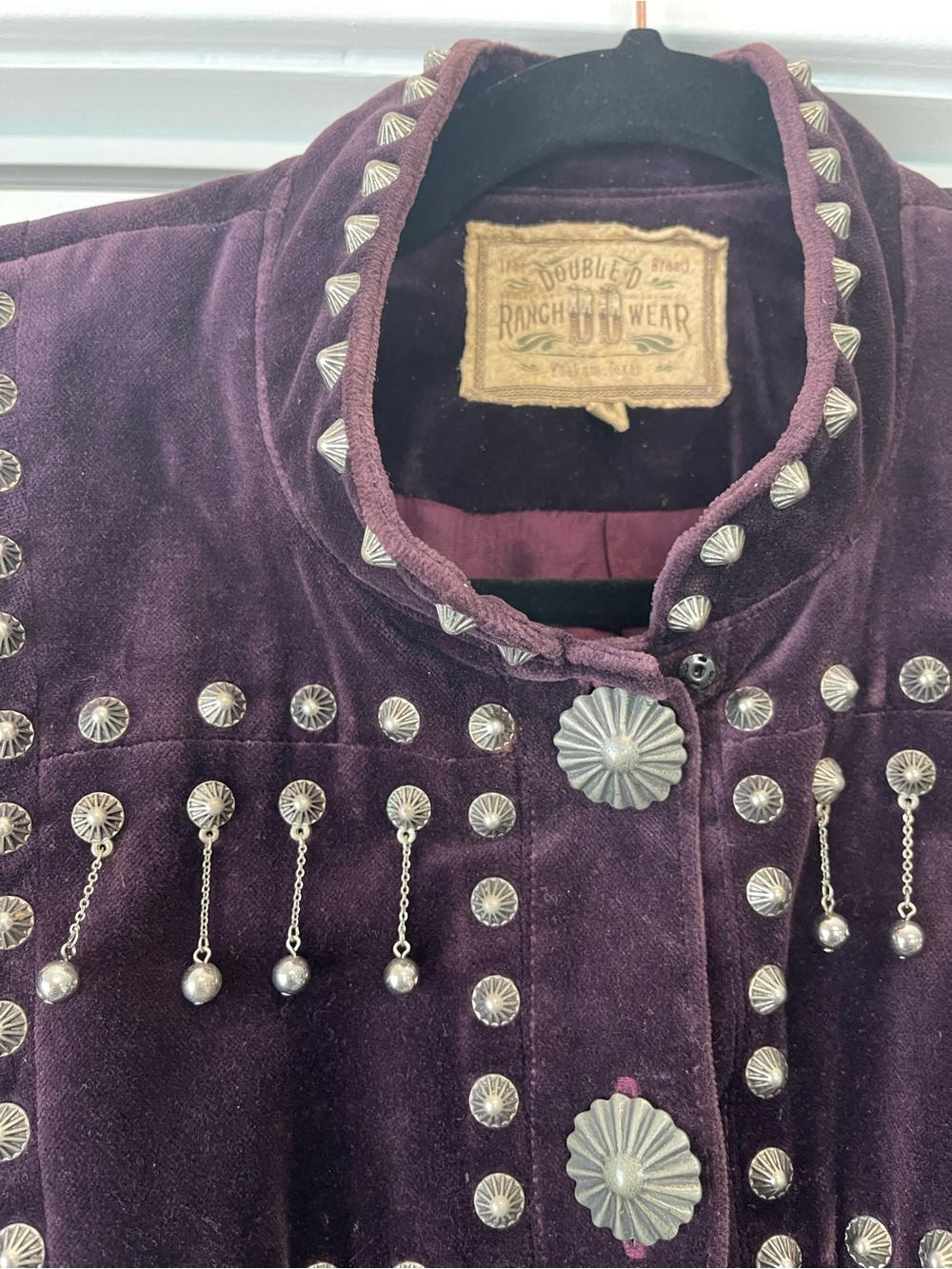 Vintage Double D Ranch Wear Plum Velvet Studded Western Jacket M - Picture 3 of 12